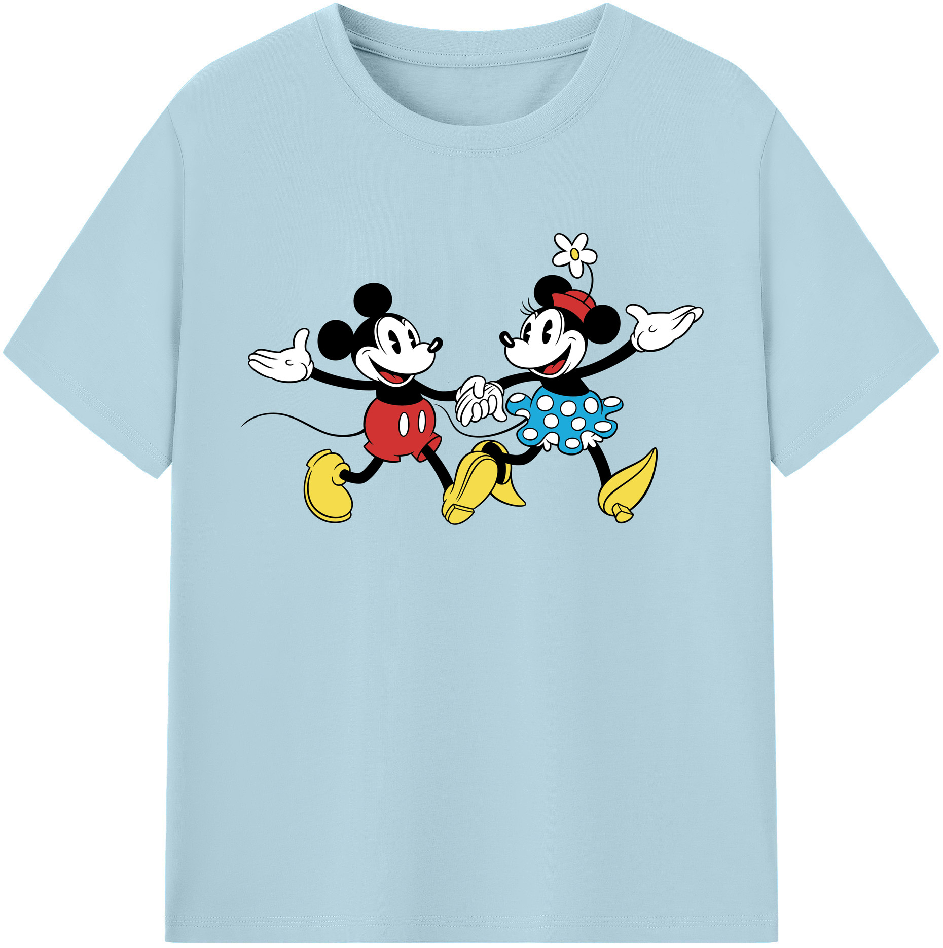 （画像用） ミッキーマウス Mickey Mouse 綿100％半袖Tシャツ（フロントプリント）